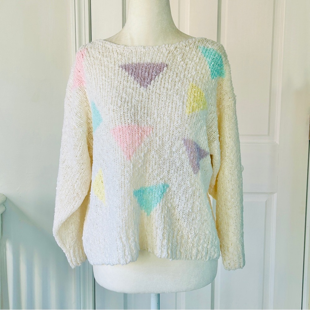 Vintage '80s Ginenne Scoop Neck Boucle Sweater (size M)